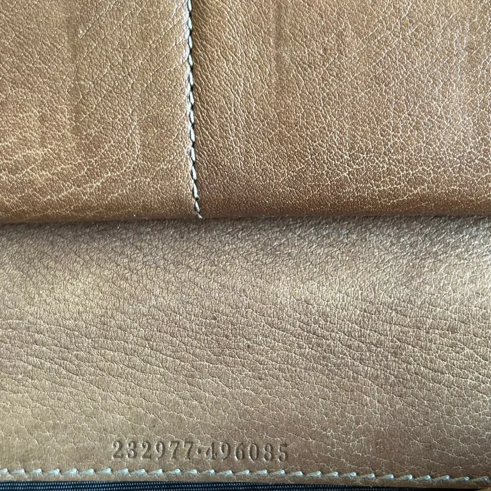 GUCCI Guccissima Bamboo Tassel Brown Aged Leather Zip Around Wallet